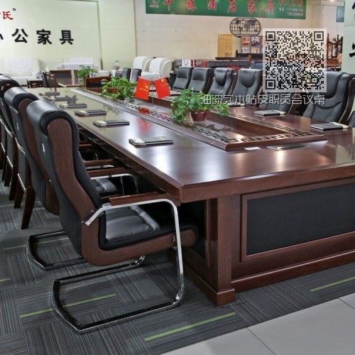油漆实木贴皮职员会议桌01 油漆实木贴皮职员会议桌01