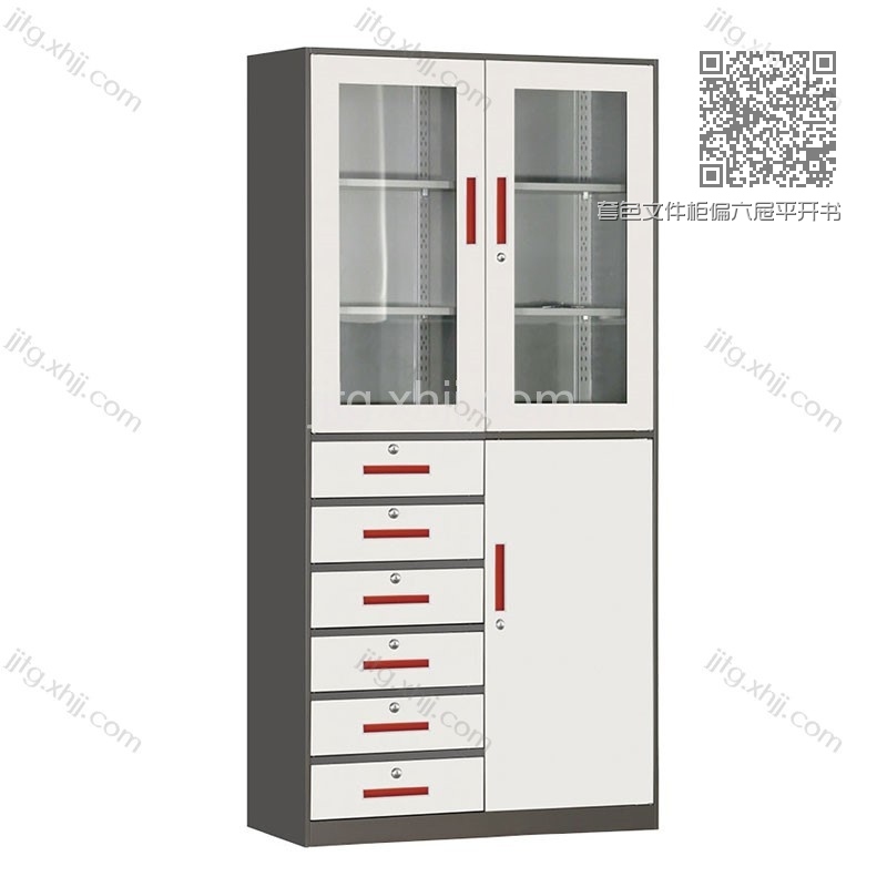 套色文件柜偏六屉平开书柜TSG-B06 套色文件柜偏六屉平开书柜TSG-B06