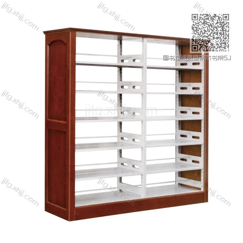 图书馆阅览室钢木书架SJ-10 图书馆阅览室钢木书架SJ-10