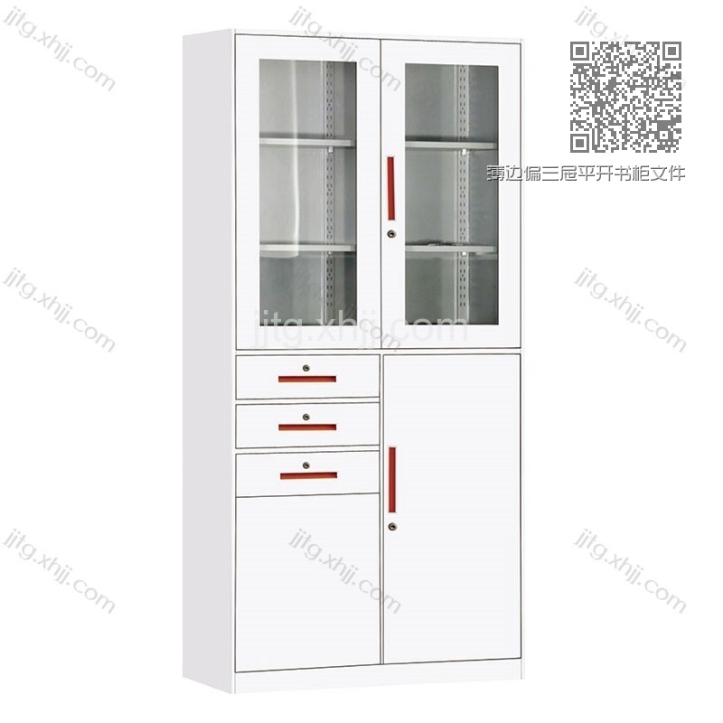 薄边偏三屉平开书柜文件柜BBG-06 薄边偏三屉平开书柜文件柜BBG-06