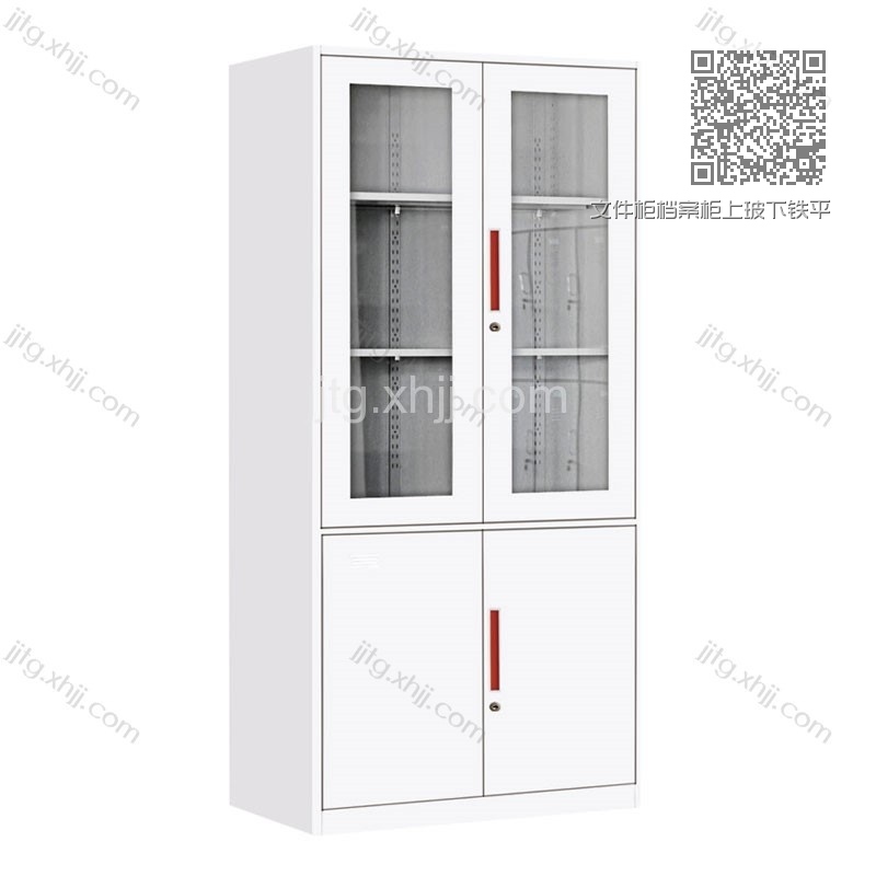 文件柜档案柜上玻下铁平开办公柜BBG-04 文件柜档案柜上玻下铁平开办公柜BBG-04