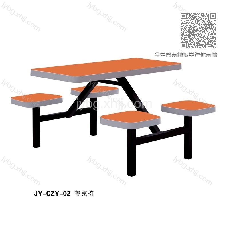 食堂餐桌椅饭堂连体桌椅厂家定做 JY-CZY-02#