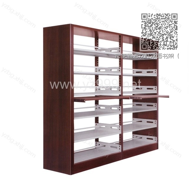 方便简洁双柱双面书架(钢木)可伸缩式阅览台 YZ-SJ-10 方便简洁双柱双面书架(钢木)可伸缩式阅览台 YZ-SJ-10