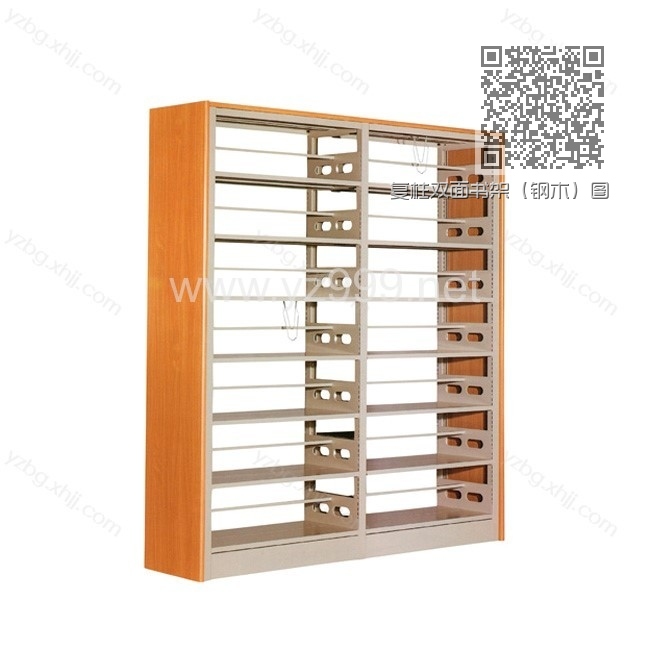 复柱双面书架(钢木)图书钢制资料架 YZ-SJ-15 复柱双面书架(钢木)图书钢制资料架 YZ-SJ-15