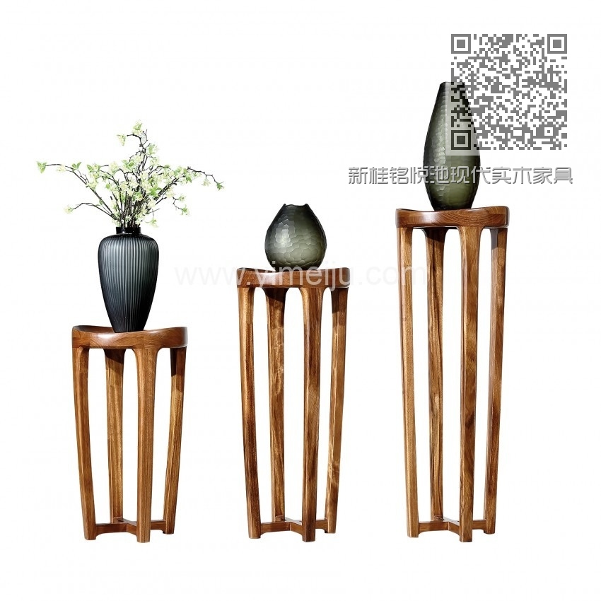 新桂铭悦池现代实木家具YCE01花架组