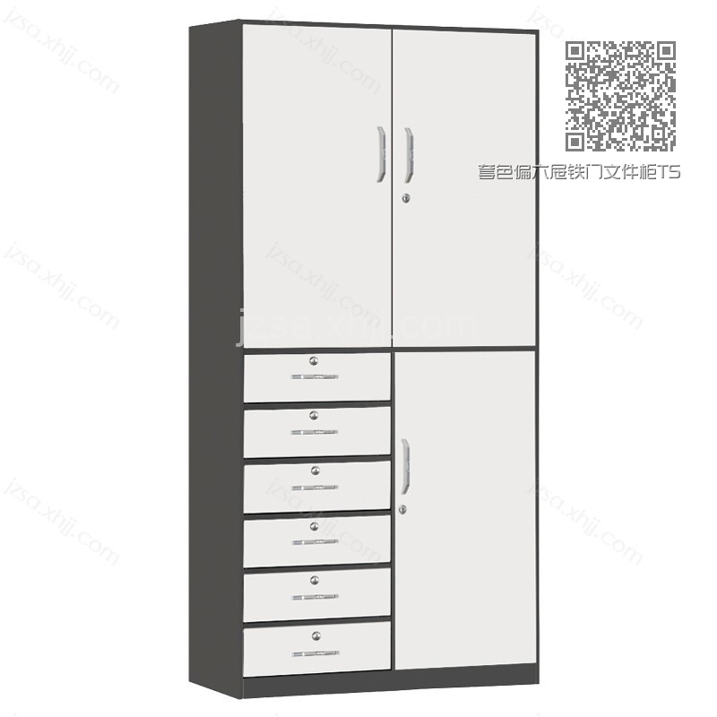 套色偏六屉铁门文件柜TS-19 套色偏六屉铁门文件柜TS-19