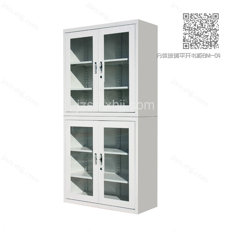 分体玻璃平开书柜BM-04 分体玻璃平开书柜BM-04