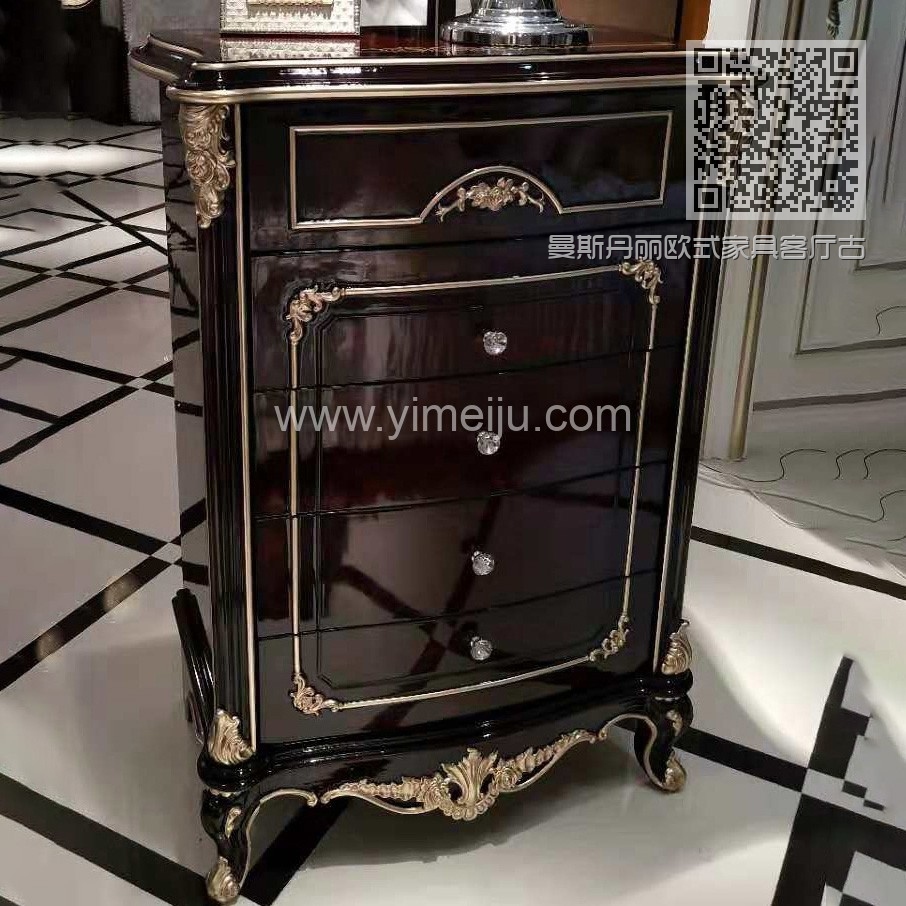 曼斯丹丽欧式家具客厅古典雕花斗柜边柜立柜