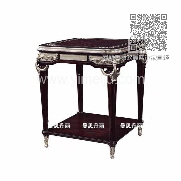 曼斯丹丽欧美实木家具轻奢雕花客厅茶几角几圆几3