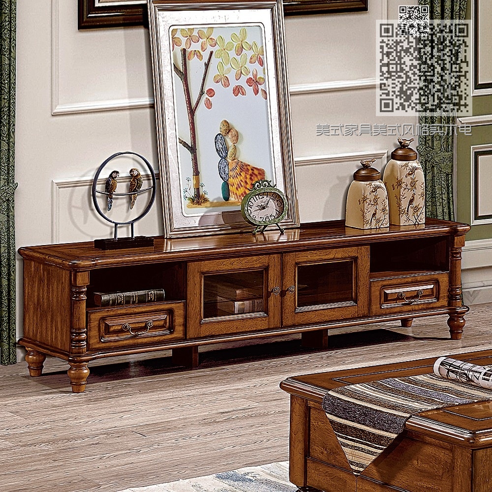 美式家具美式风格实木电视柜5801