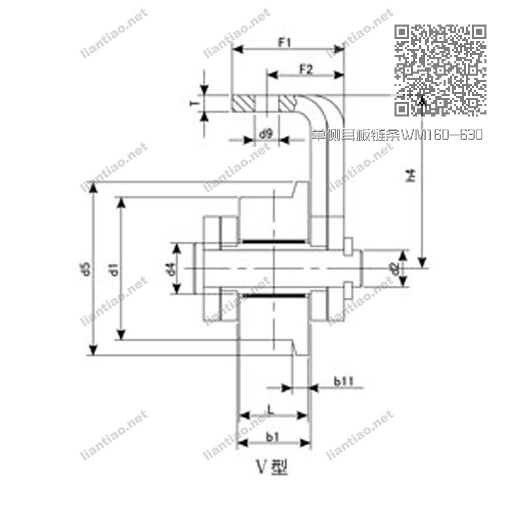 单侧耳板链条WM160-630 WF-LT-02 单侧耳板链条WM160-630 WF-LT-02