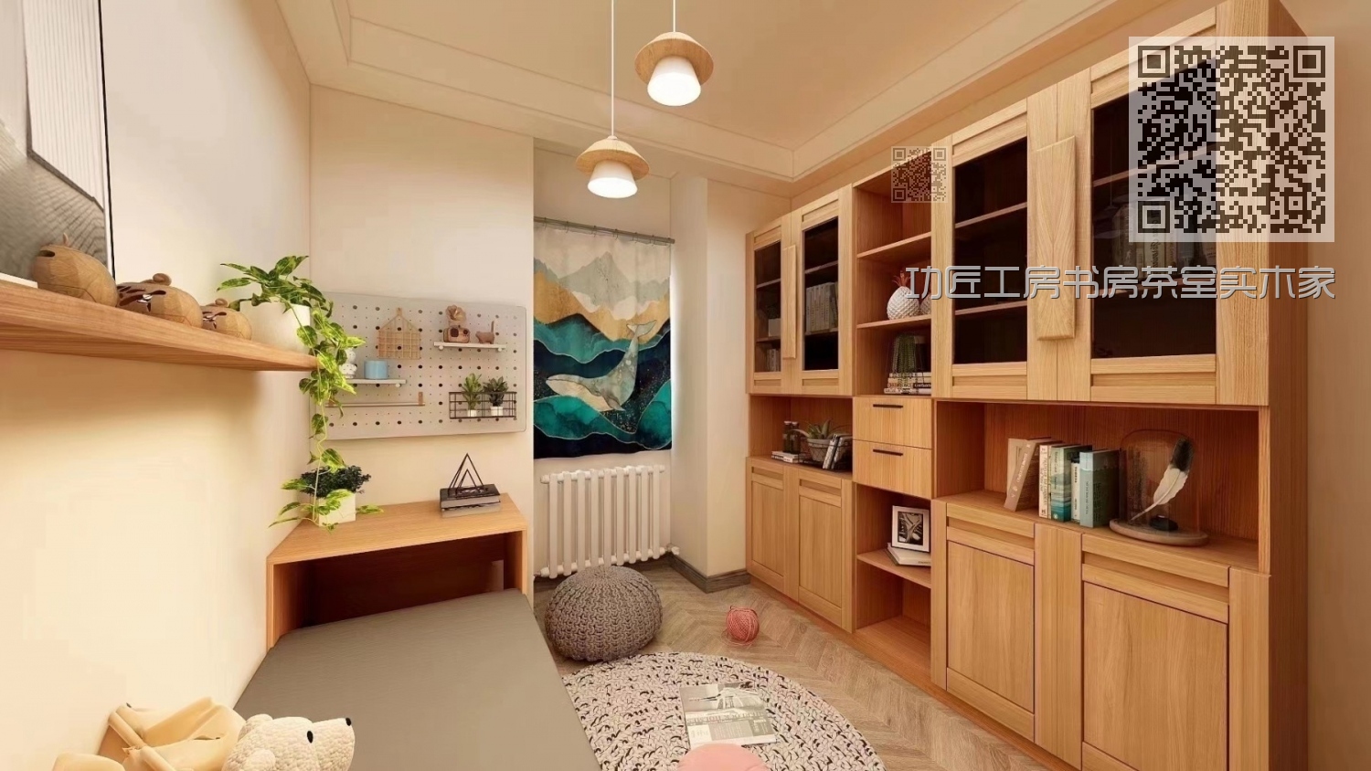 功匠工房书房茶室实木家具-书房组合01 功匠工房书房茶室实木家具-书房组合01
