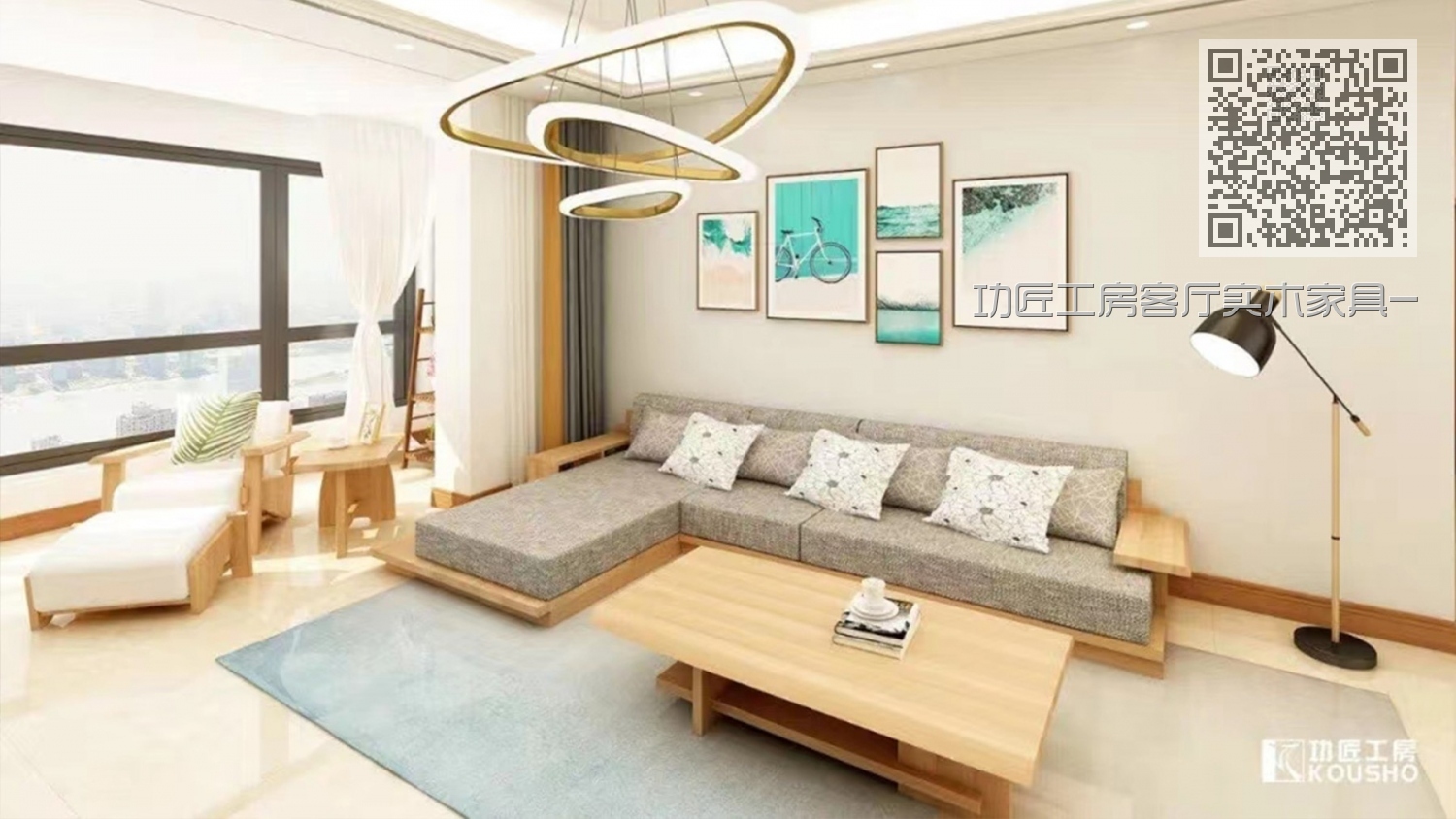 功匠工房客厅实木家具-沙发+茶几组合14 功匠工房客厅实木家具-沙发+茶几组合14