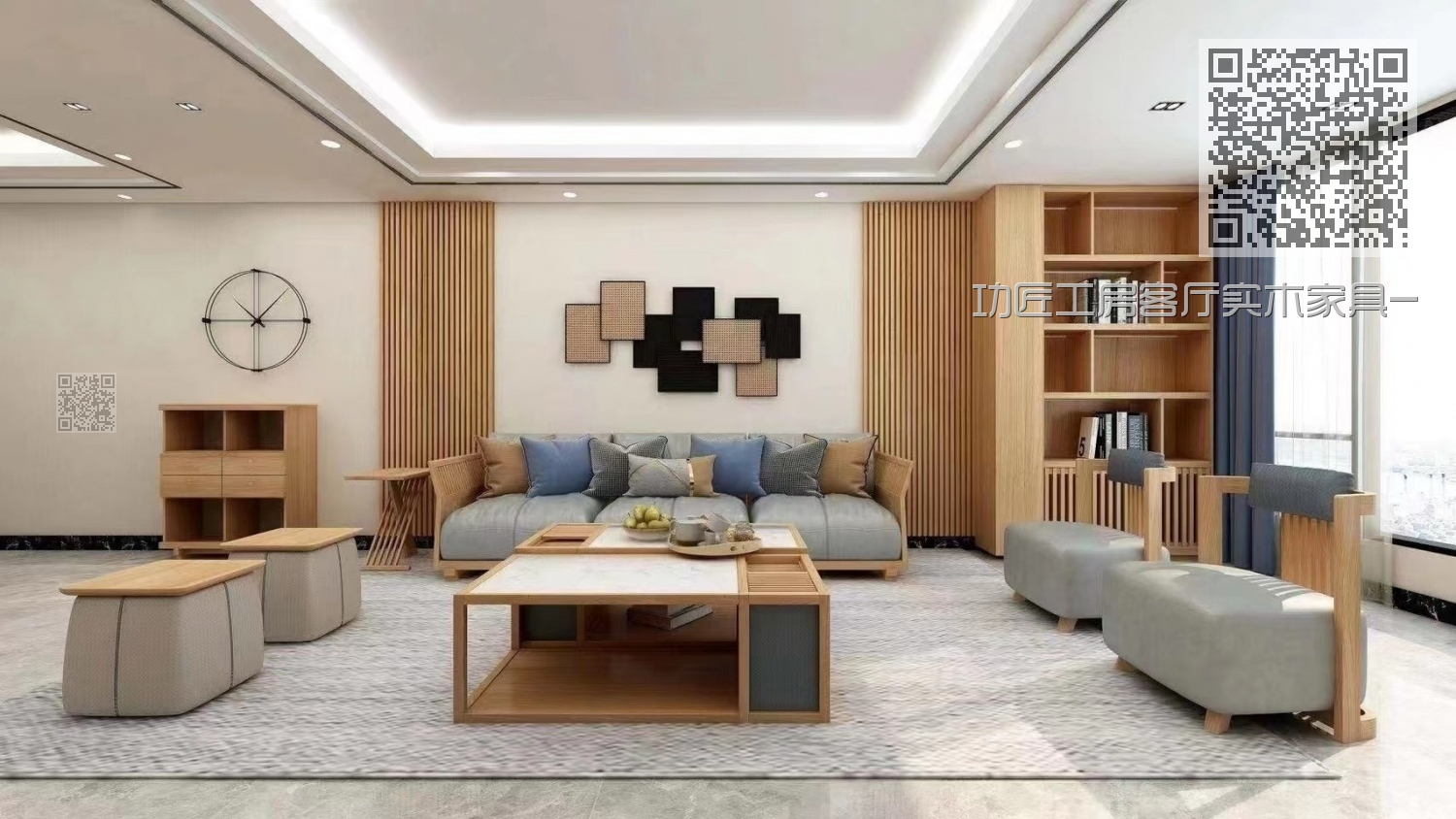 功匠工房客厅实木家具-沙发+茶几组合16 功匠工房客厅实木家具-沙发+茶几组合16