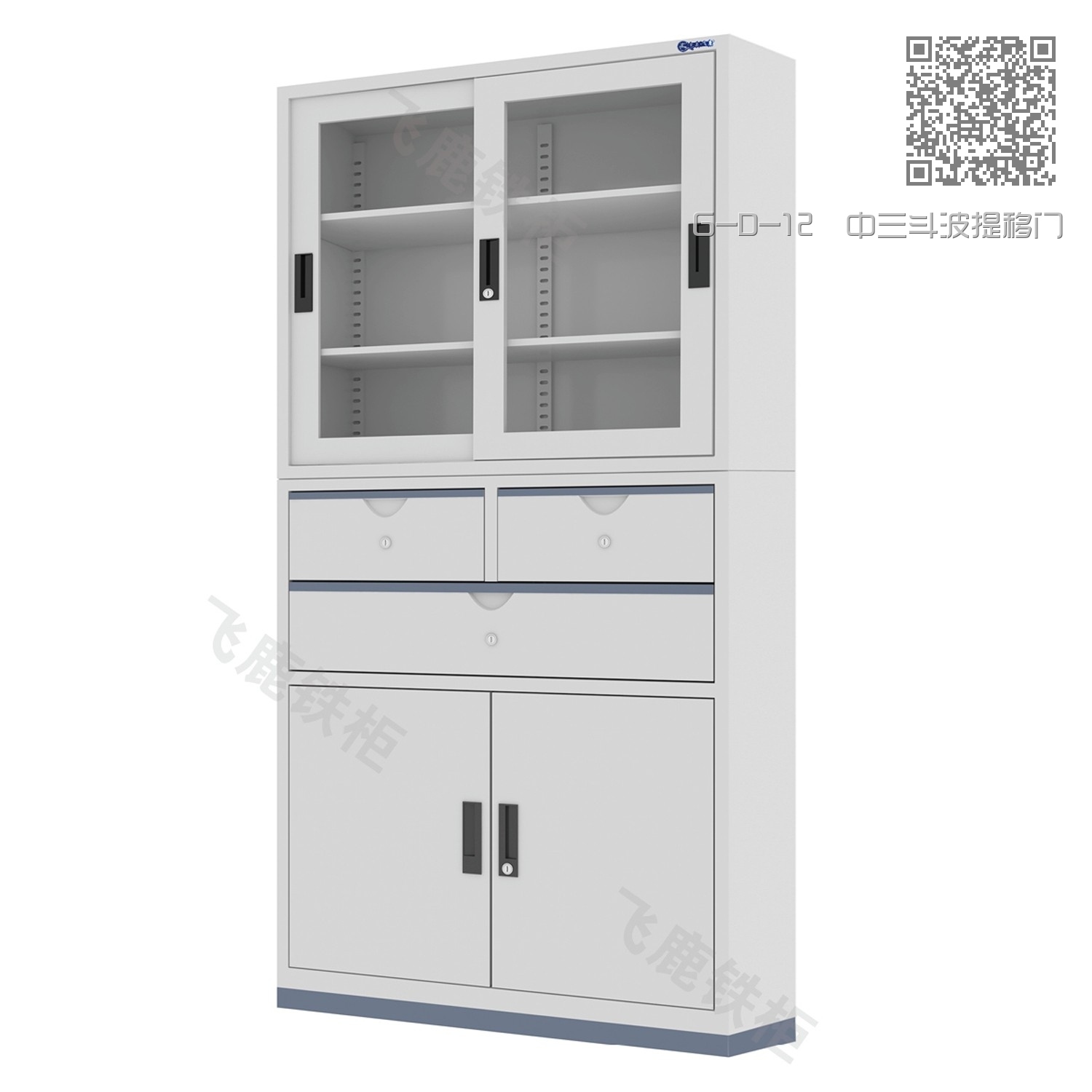 G-D-12  中三斗波提移门柜（分体）