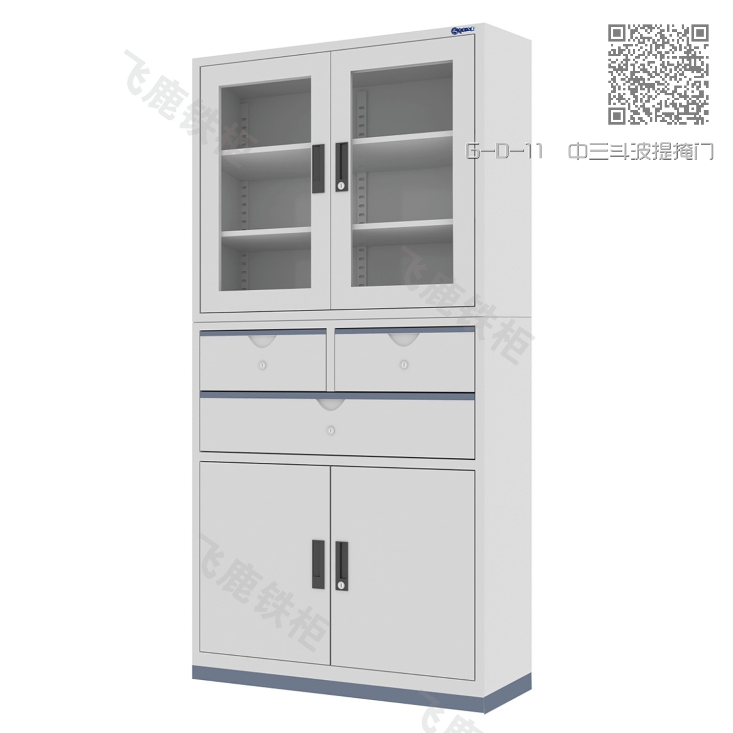 G-D-11  中三斗波提掩门柜（分体）