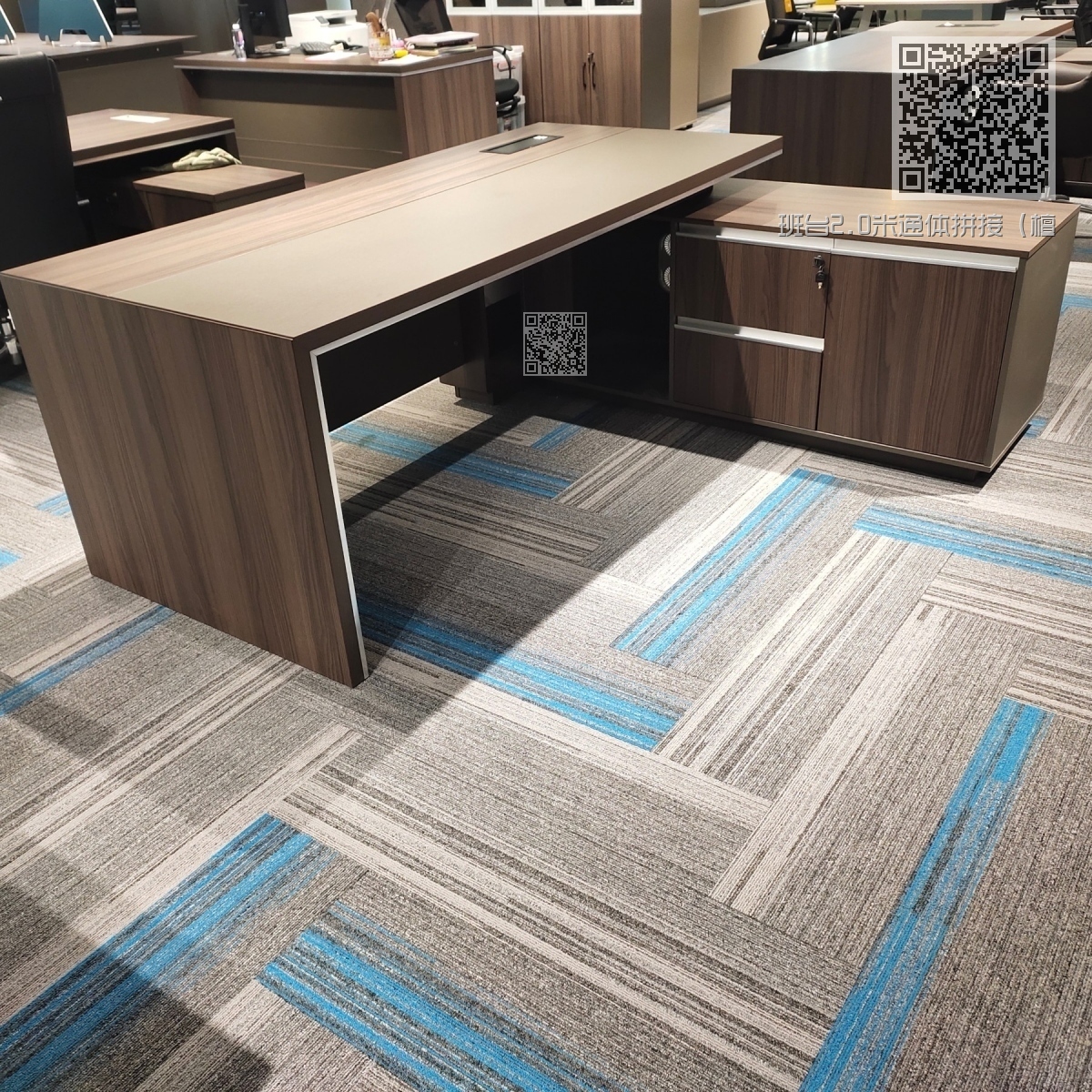 班台2.0米通体拼接(檀木套雅灰) 班台2.0米通体拼接(檀木套雅灰)