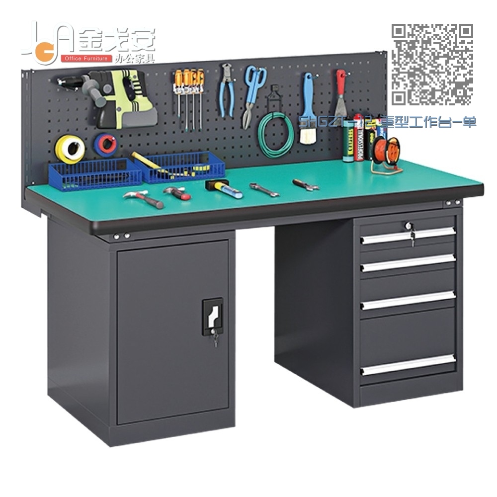 SHGZT-12 重型工作台-单挂板-左单右四抽 SHGZT-12 重型工作台-单挂板-左单右四抽