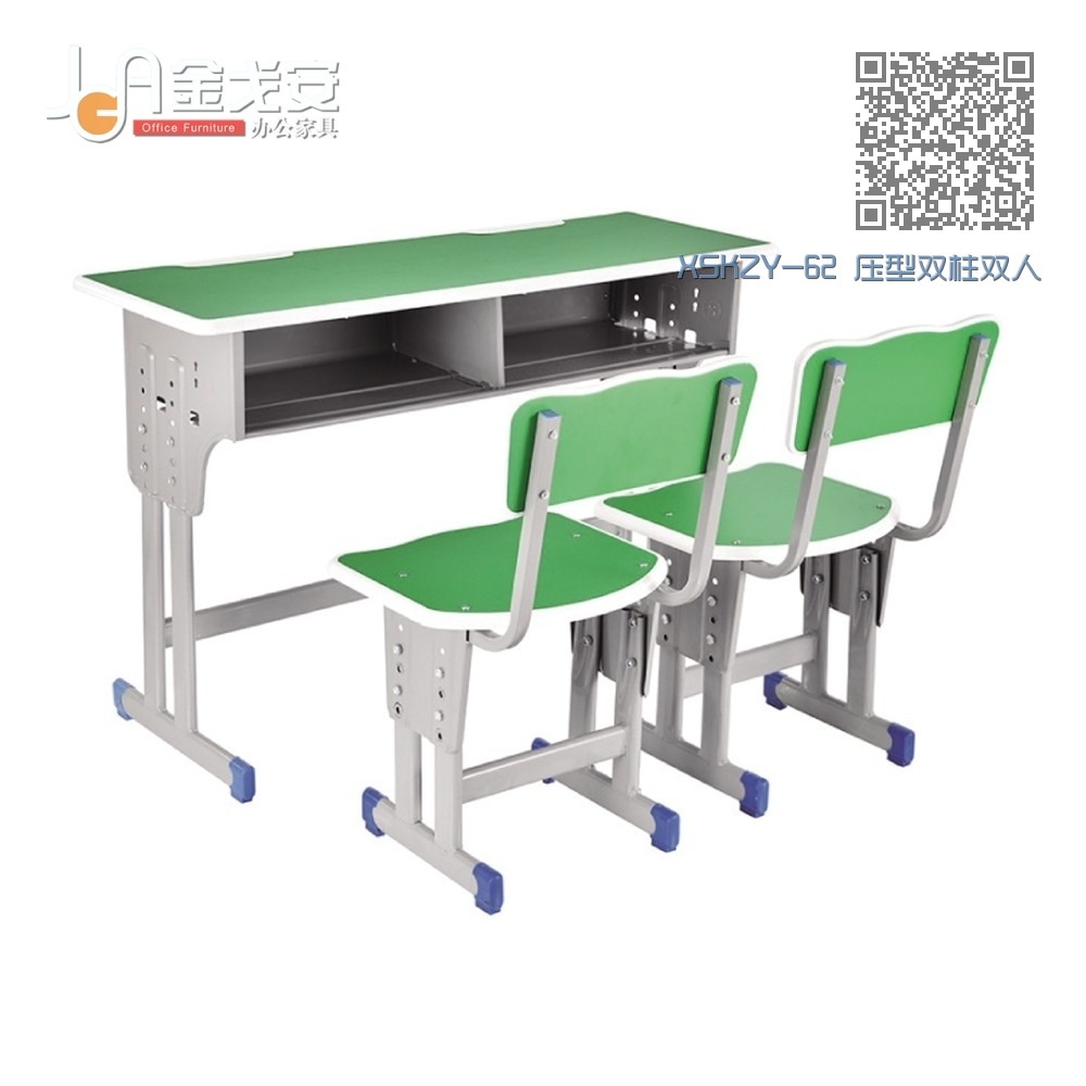 XSKZY-62 压型双柱双人课桌椅 XSKZY-62 压型双柱双人课桌椅