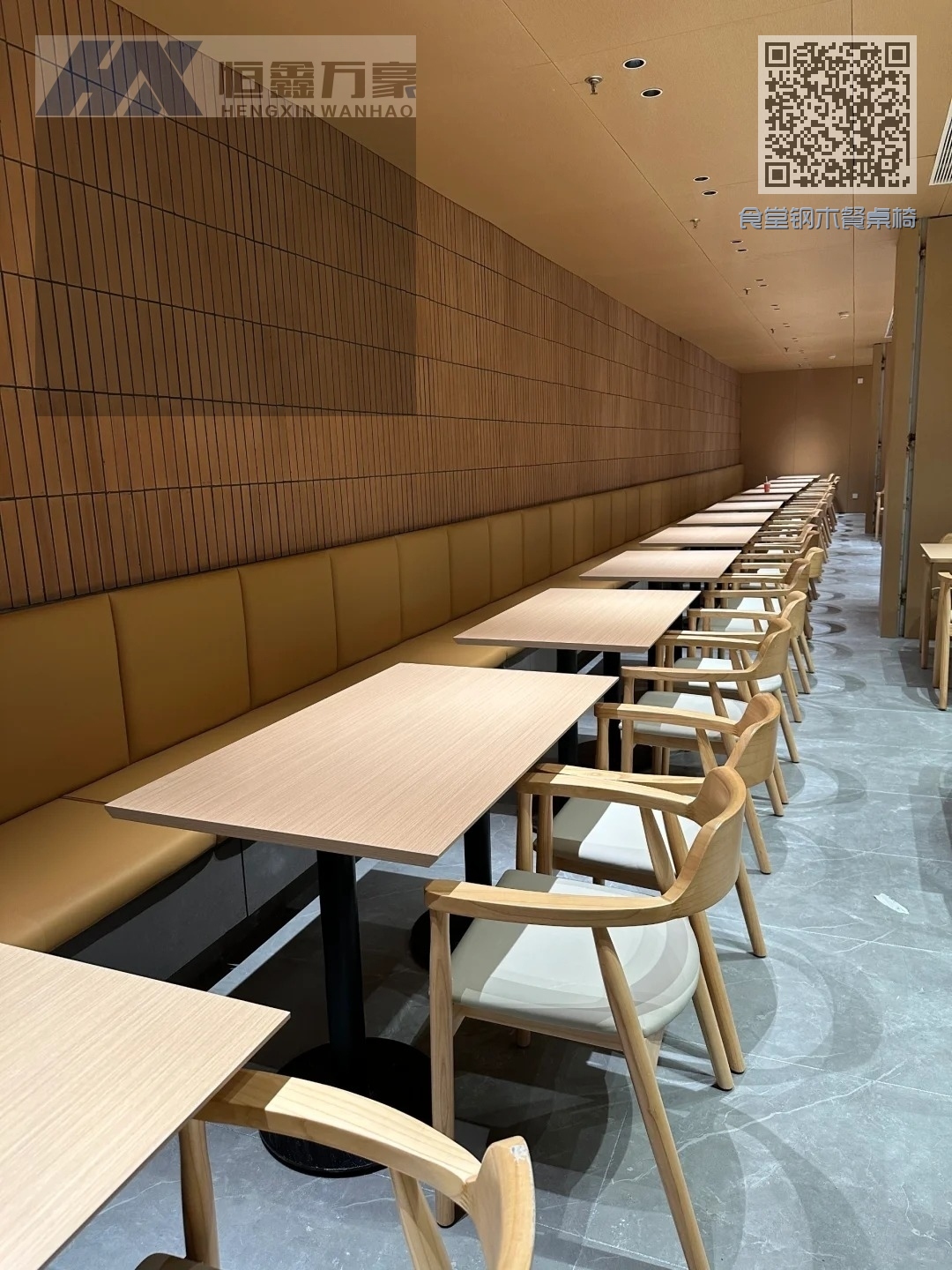 食堂钢木餐桌椅