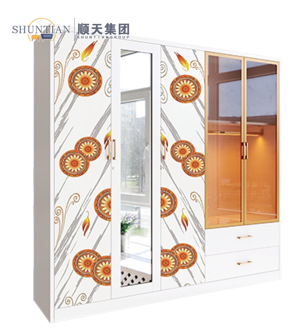 WSYG-142平开门衣柜带大抽屉带镜子带玻璃门带LED WSYG-142平开门衣柜带大抽屉带镜子带玻璃门带LED