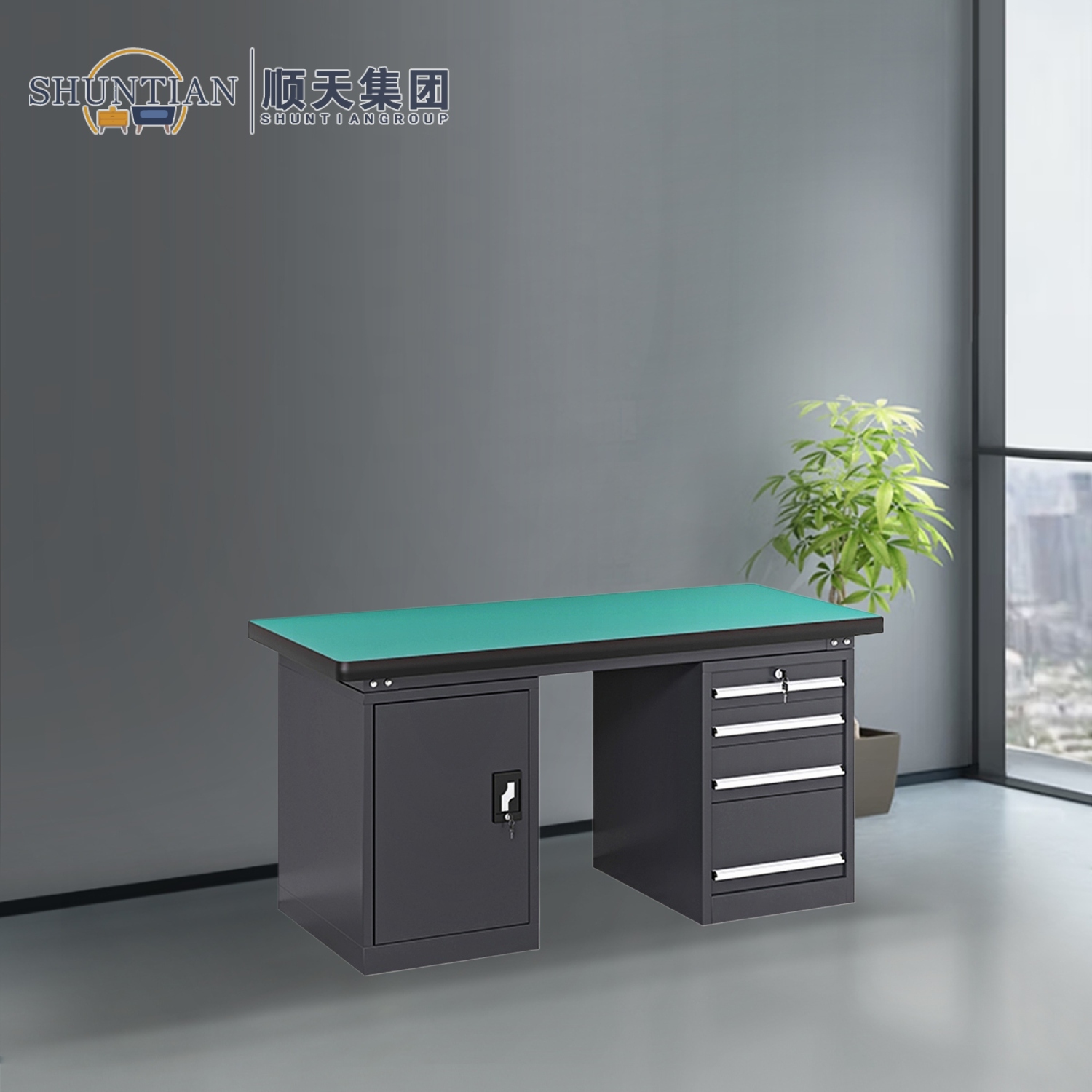 GZT-35 重型工作台-左单门-右四抽