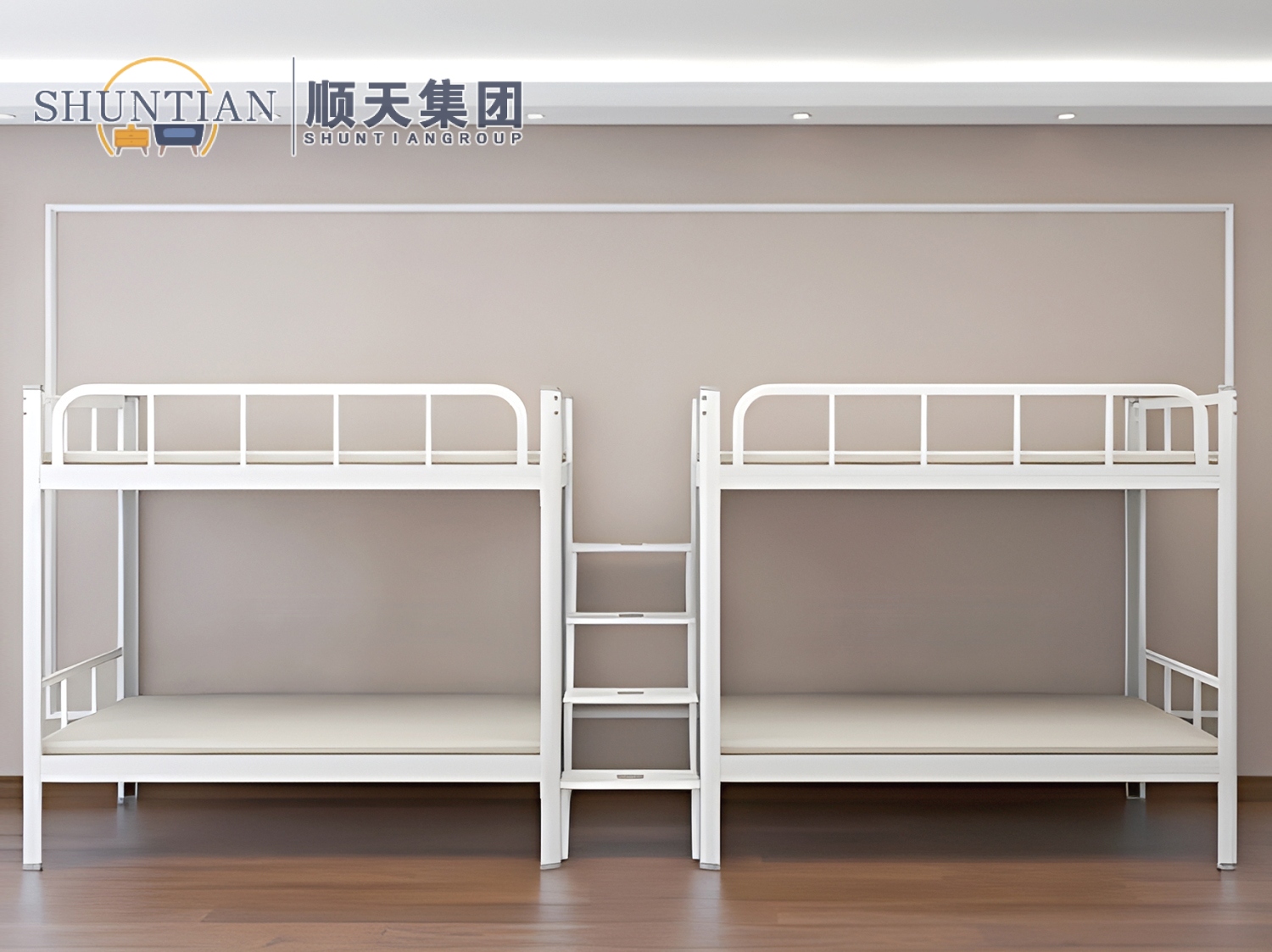 GZC-38 二连体四人位公寓床-中步梯 GZC-38 二连体四人位公寓床-中步梯