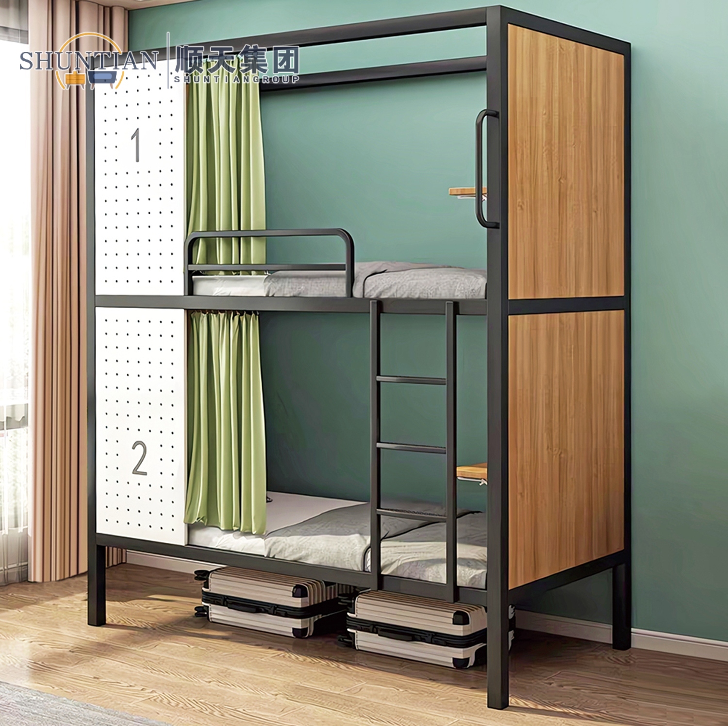 GZC-57 单连体二人位封闭式公寓床 GZC-57 单连体二人位封闭式公寓床