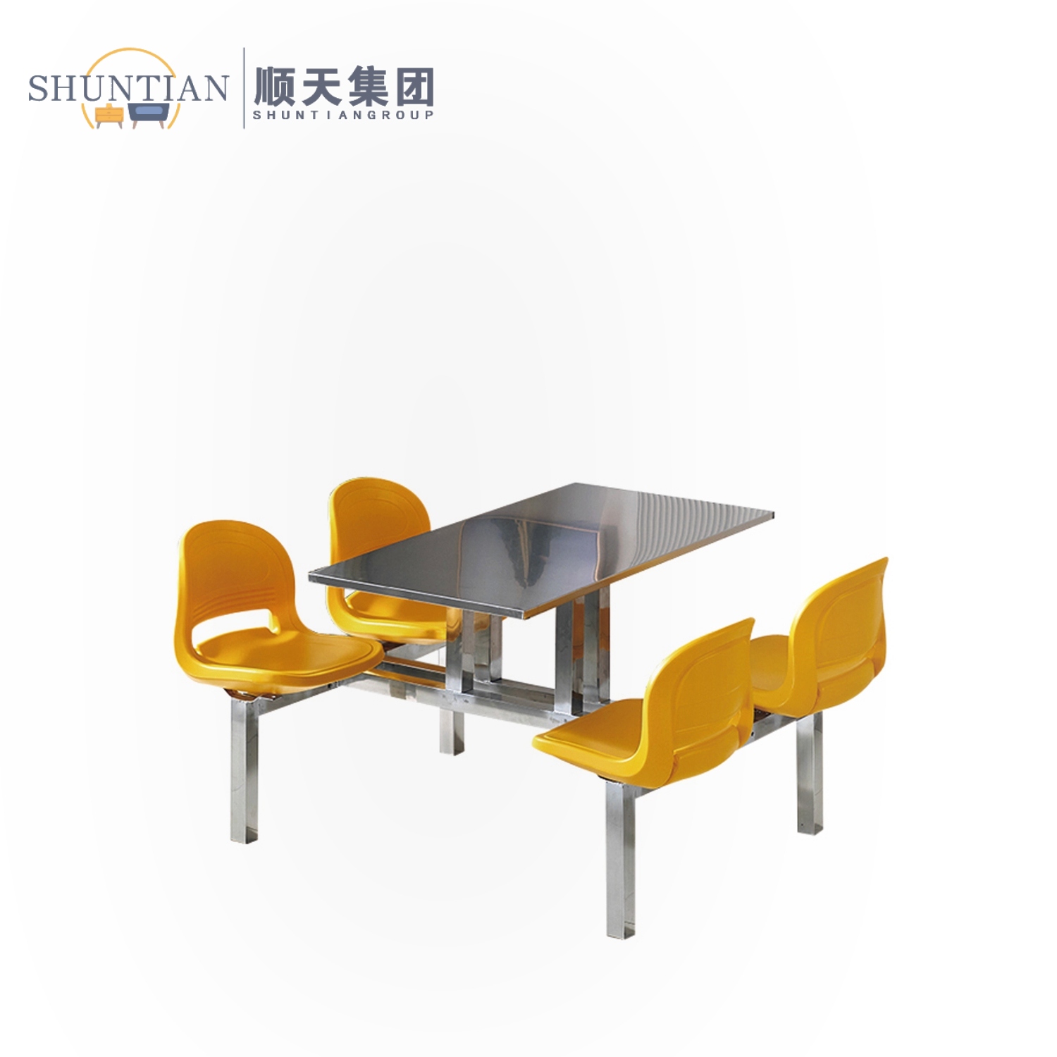 CZY-05  半不锈钢连体餐桌椅