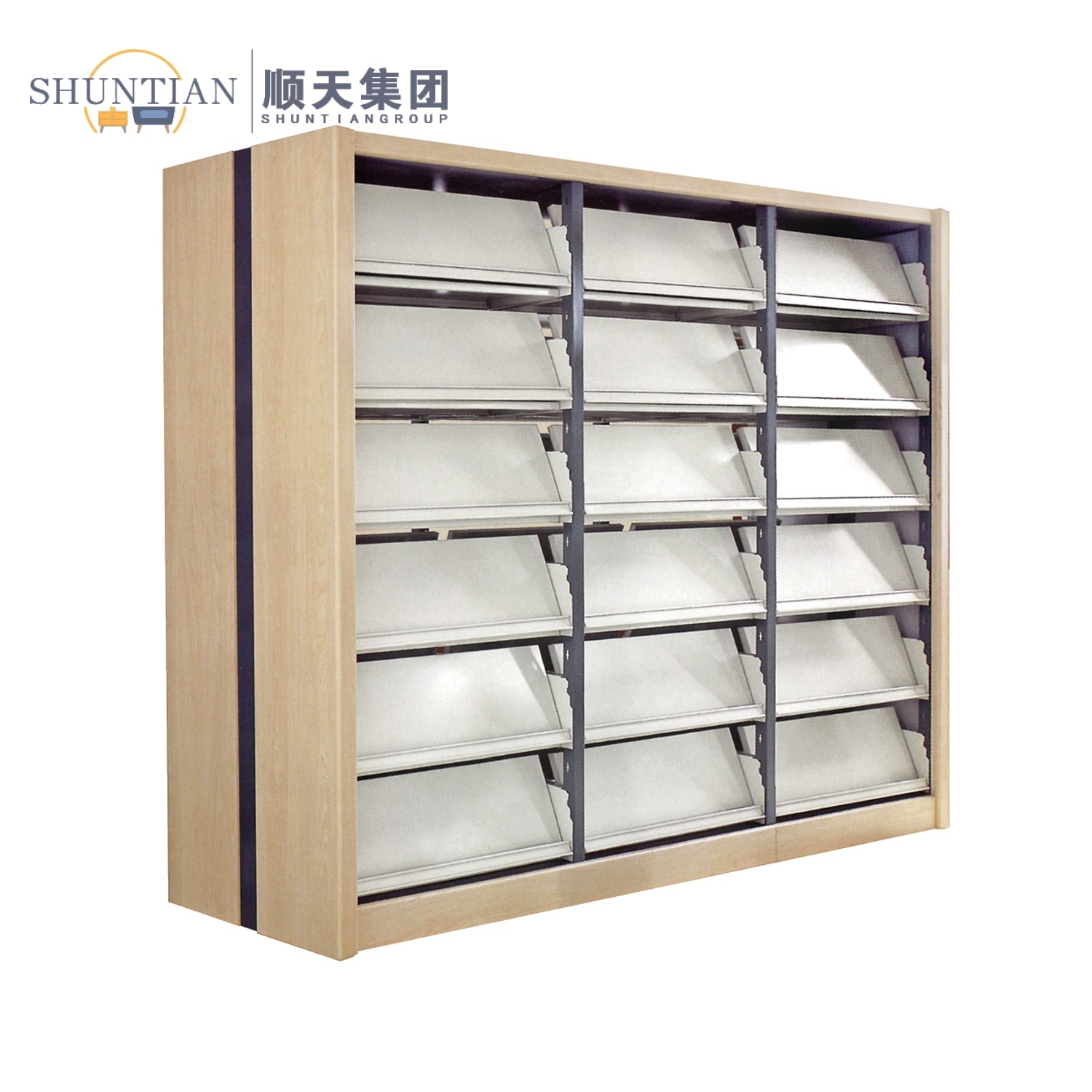 SJ-02 六层钢木双面展藏期刊架