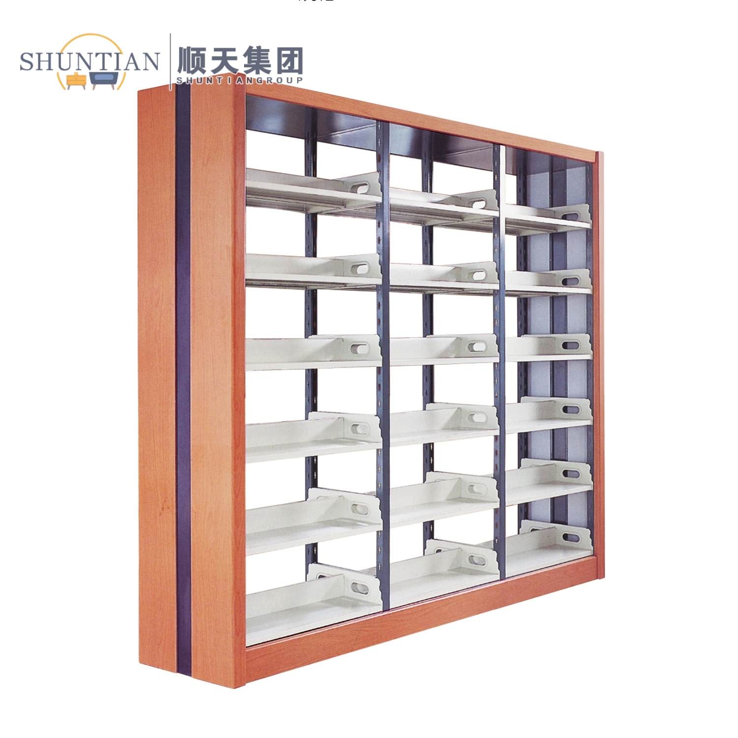 SJ-03 六层钢木双面书架