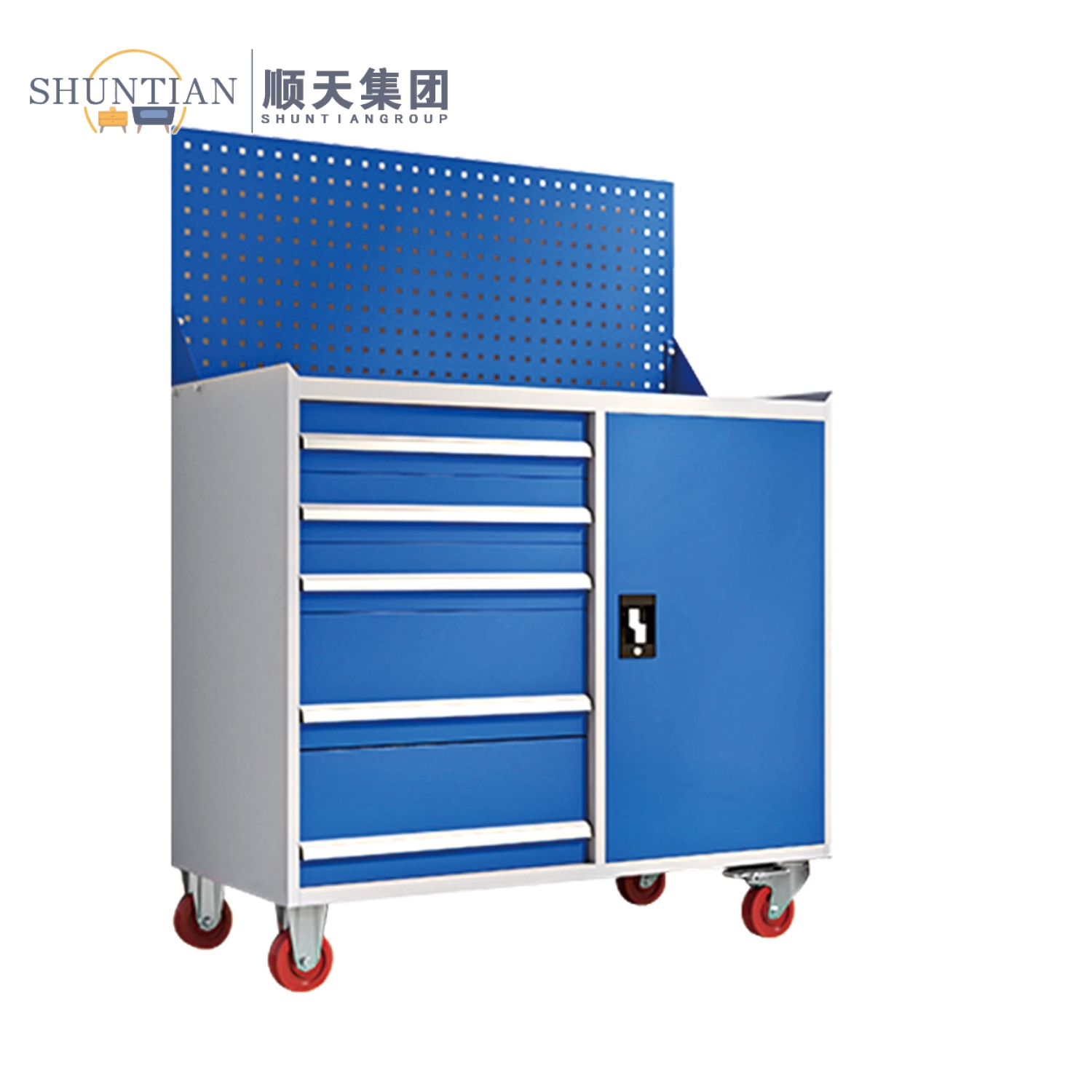 GJJ-14    工具车-五斗单开门-挂网