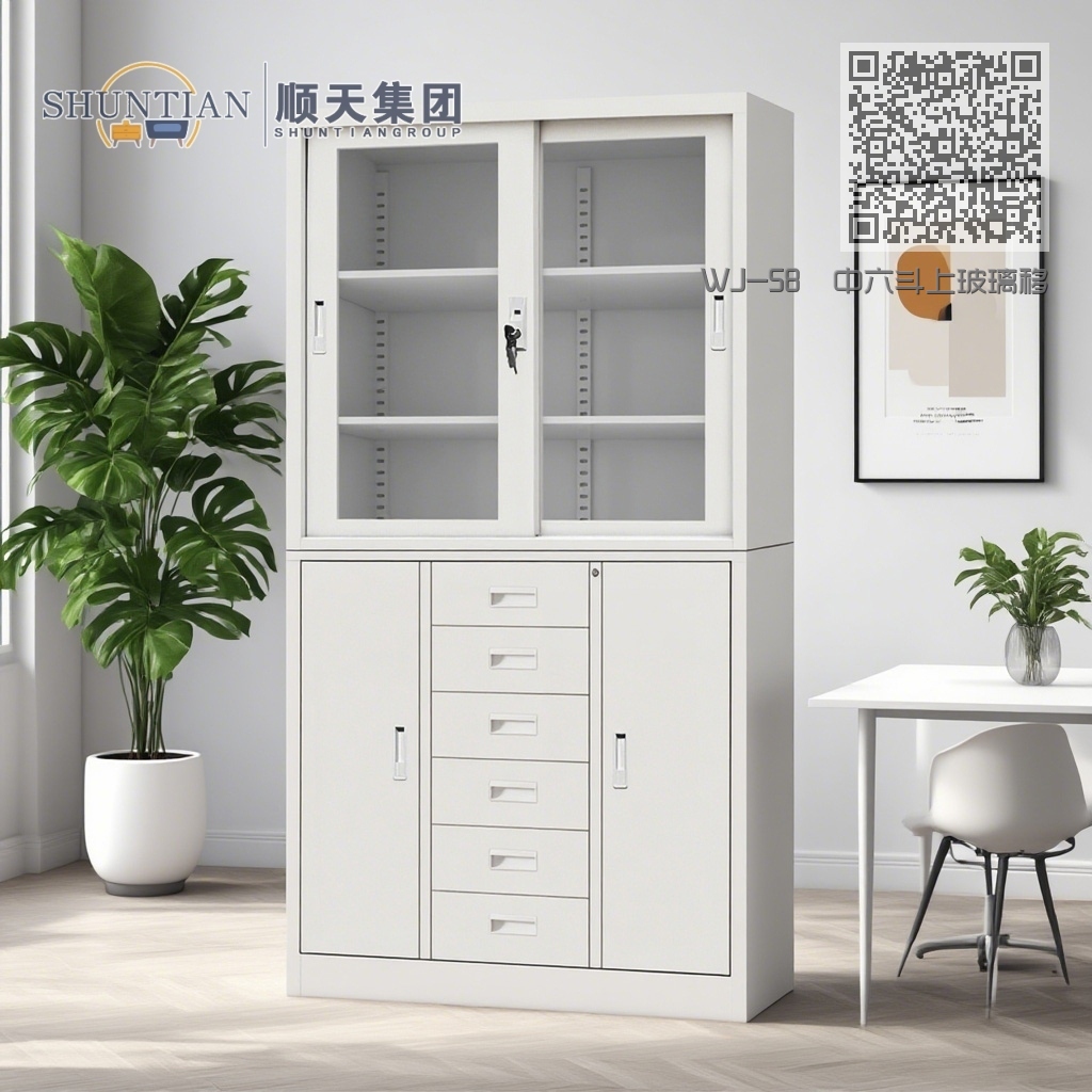 WJ-58 中六斗上玻璃移门柜 WJ-58 中六斗上玻璃移门柜