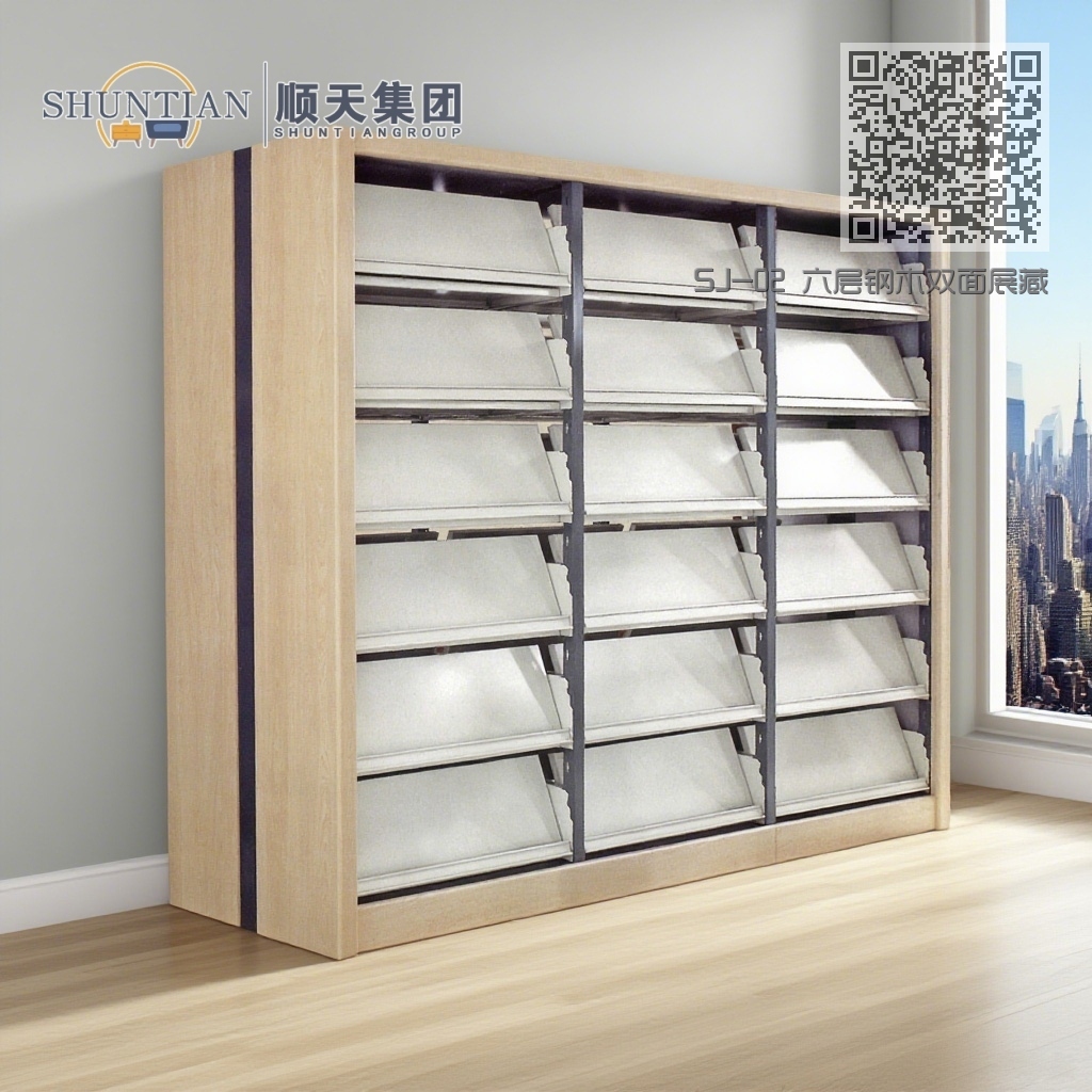 SJ-02 六层钢木双面展藏期刊架