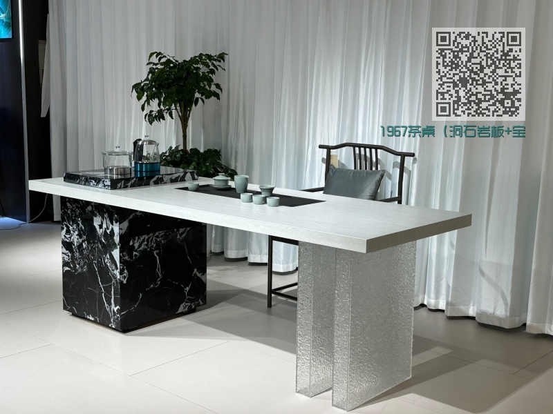 1967茶桌(洞石岩板+宝格丽黑) 1967茶桌(洞石岩板+宝格丽黑)