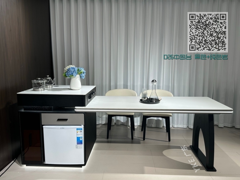 D26中岛台 黑色+纯色岩板|可定制颜色 D26中岛台 黑色+纯色岩板|可定制颜色