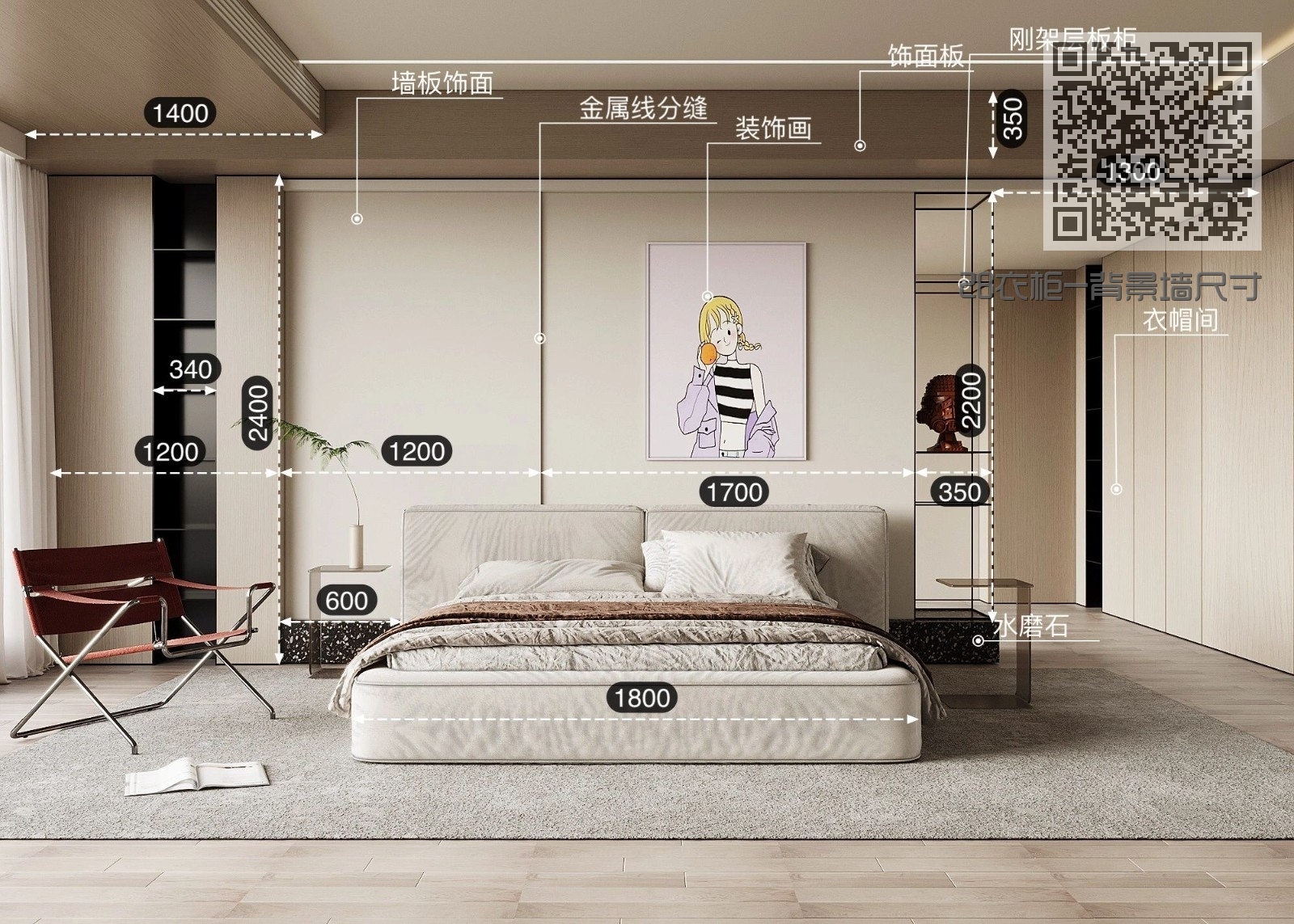 28衣柜-背景墙尺寸