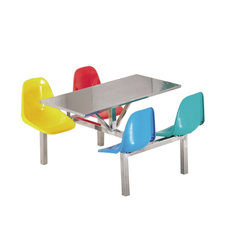 LTCZY-02 半不锈钢连体餐桌椅