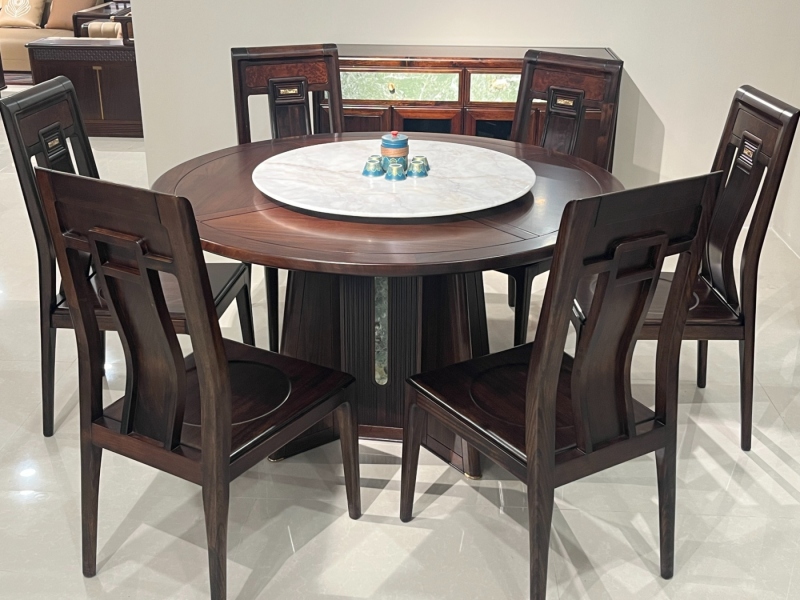 850圆桌1.35米配6椅