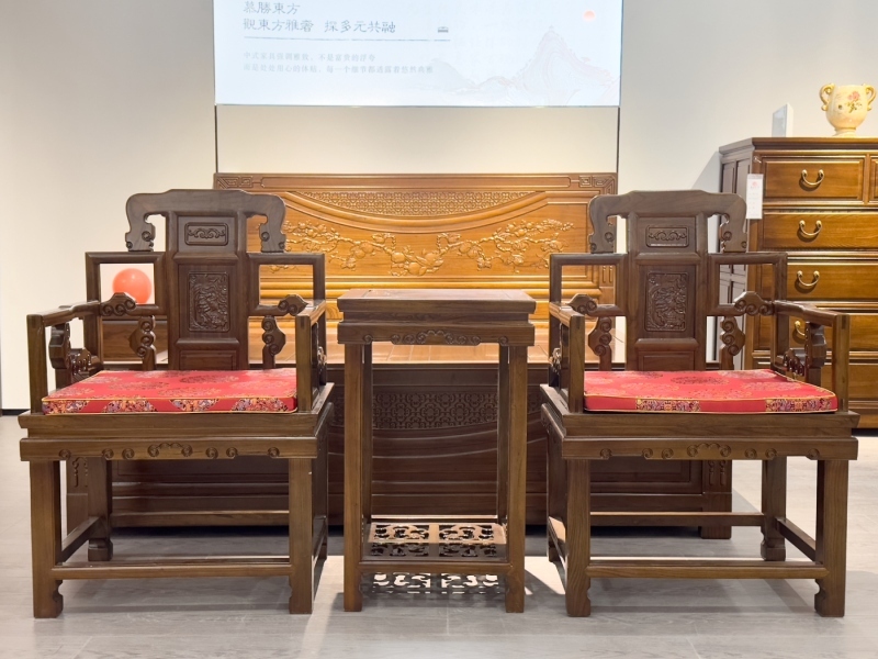 榆木回纹宝座