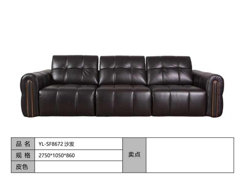 YL-SF8672生态真皮双电动沙发
